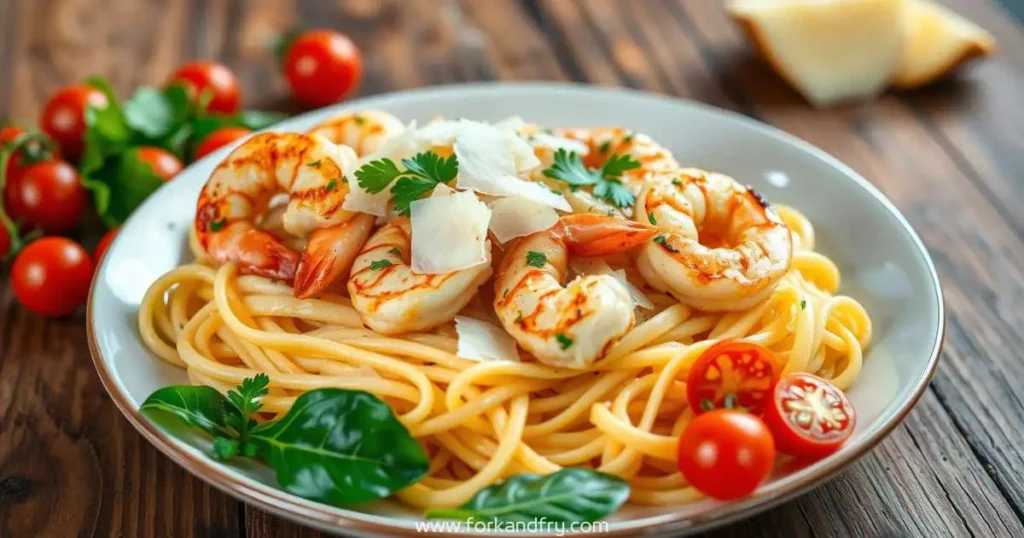 shrimp chicken alfredo