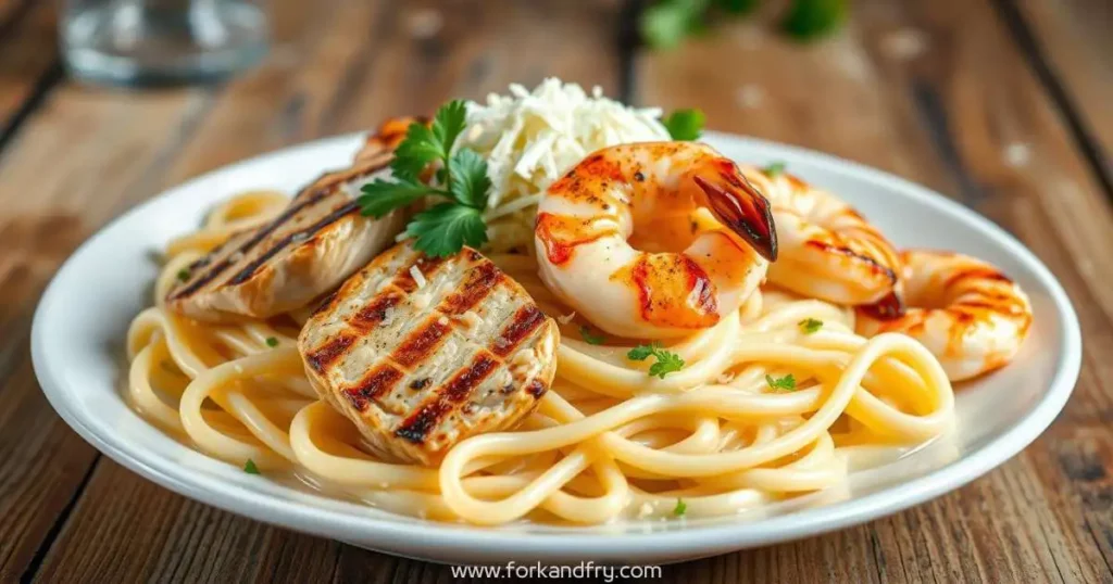 chicken and shrimp alfredo