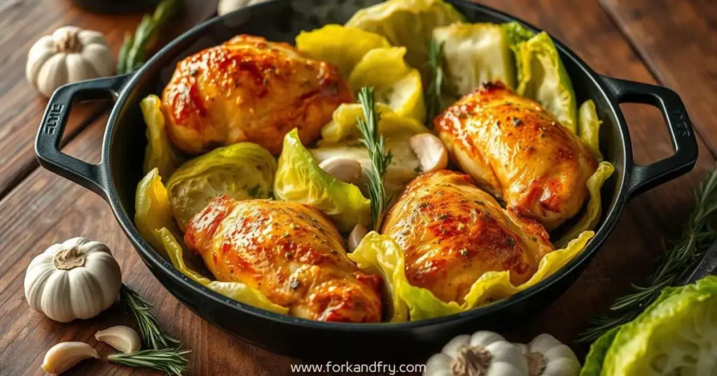 baked chicken and cabbage