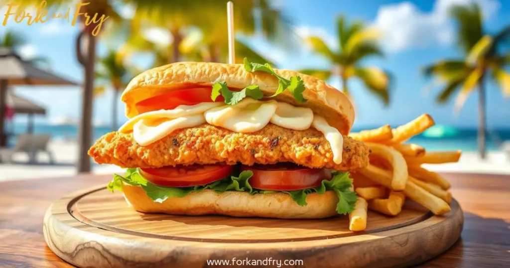 Grouper fish sandwich