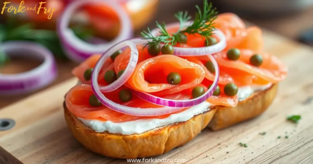 salmon lox bagel