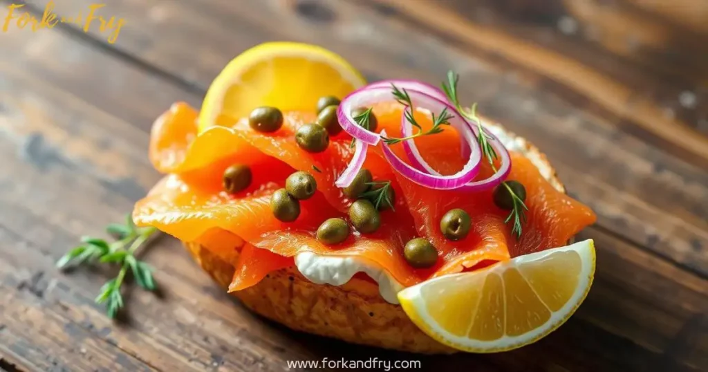 salmon and lox bagel